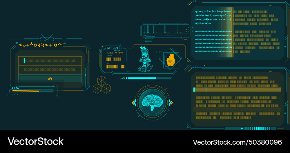 Sci-fi hud interface for data research Sci-fi hud interface for data research vector image