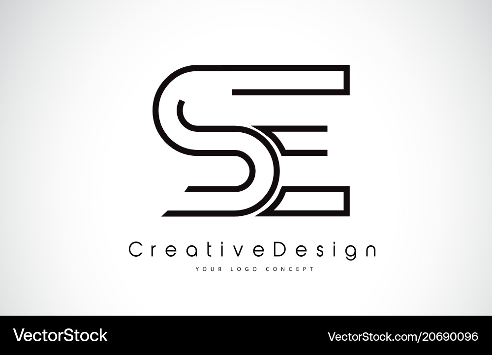 Se s e letter logo design in black colors Vector Image