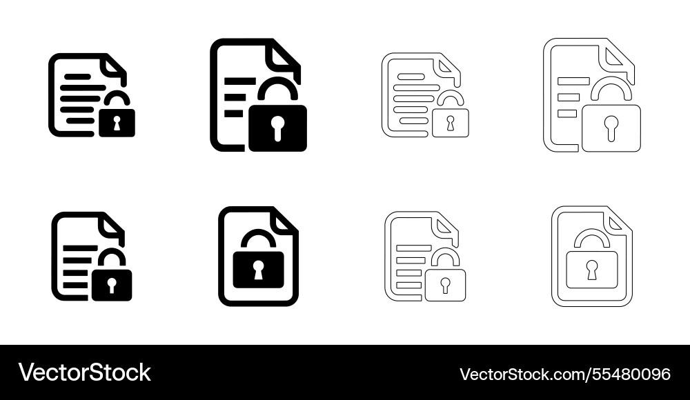 Secure document icons set vector image