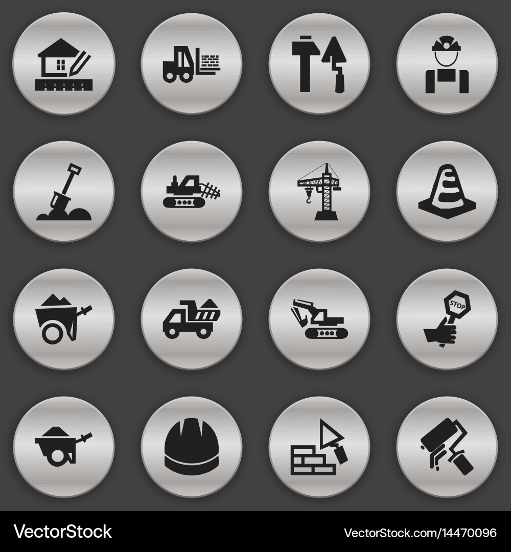 Set of 16 editable structure icons includes vector image