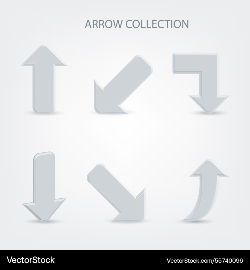 Set of arrows to mark in realistic style vector image