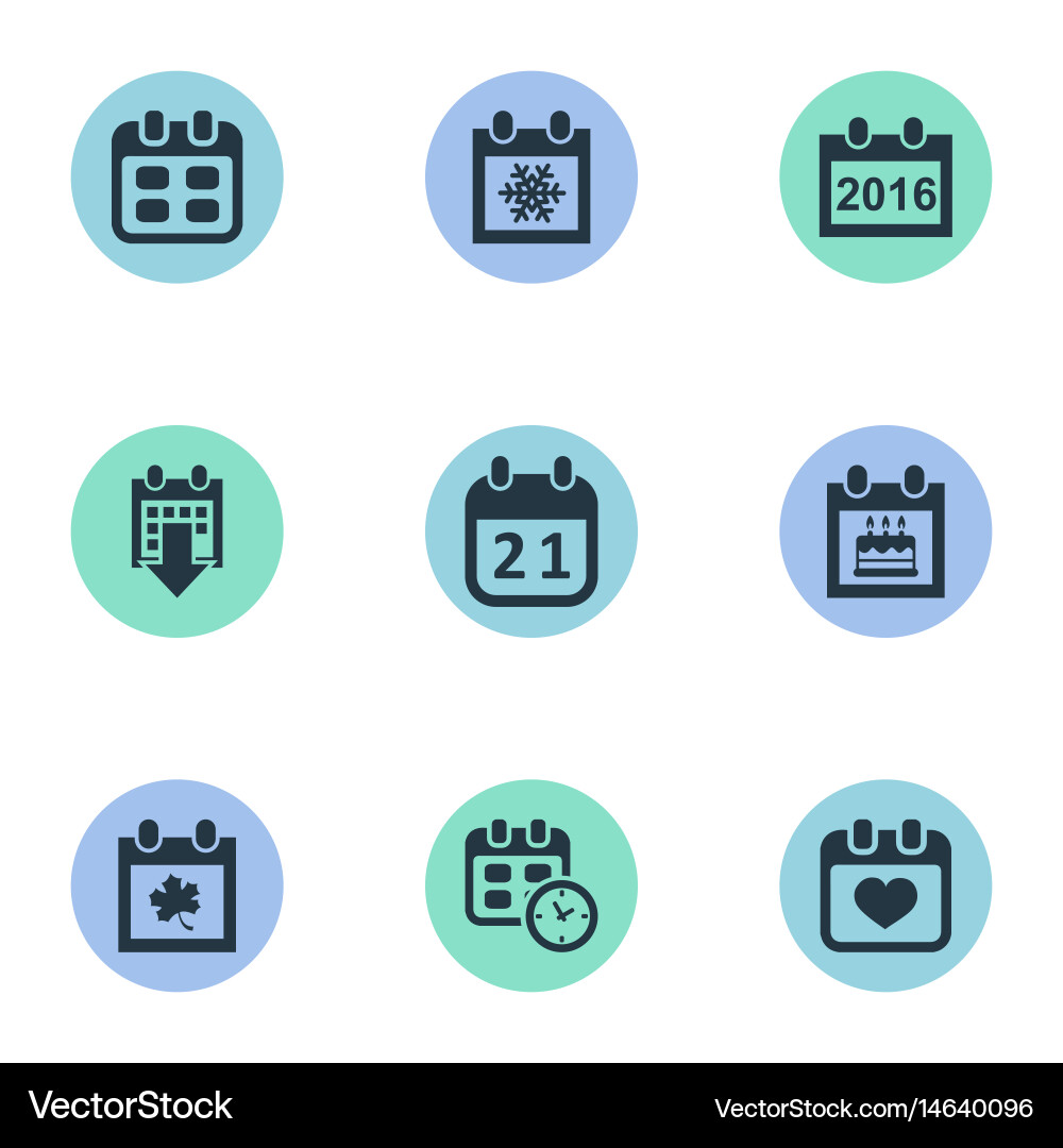 Set of simple date icons vector image