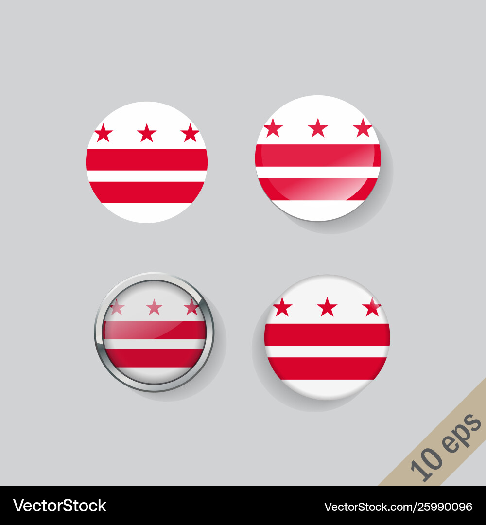 Set round buttons with image district Set round buttons with image district vector image