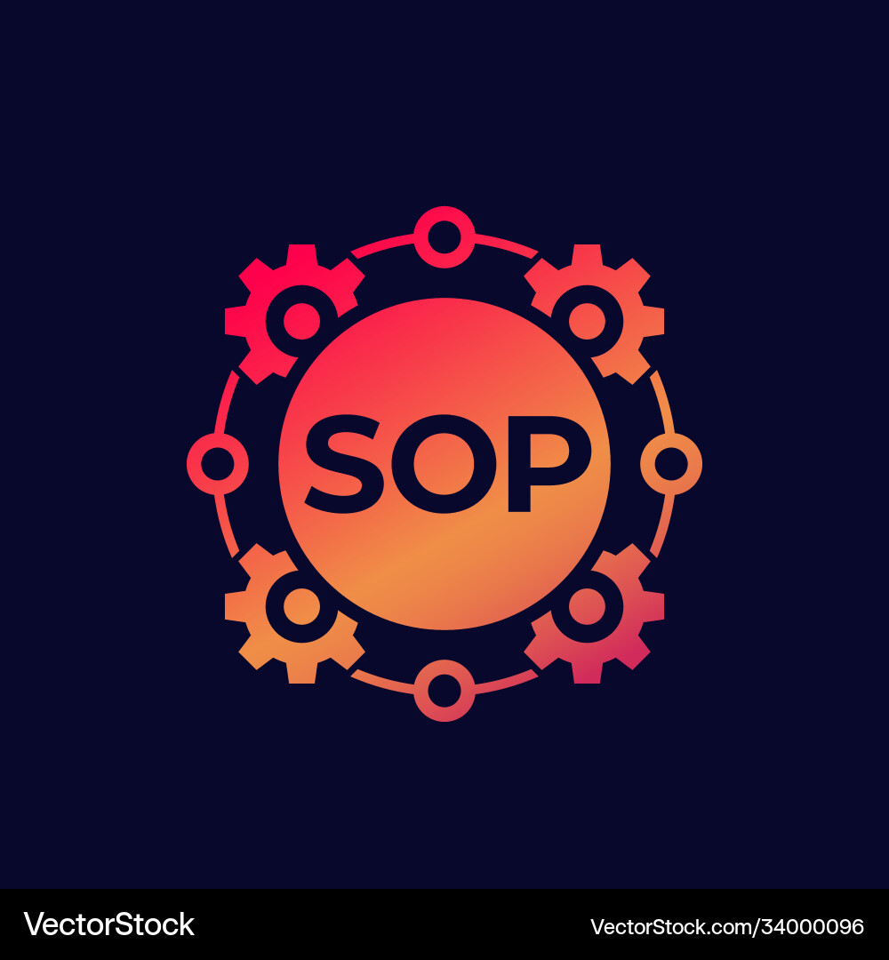 Sop icon standard operating procedure art Vector Image