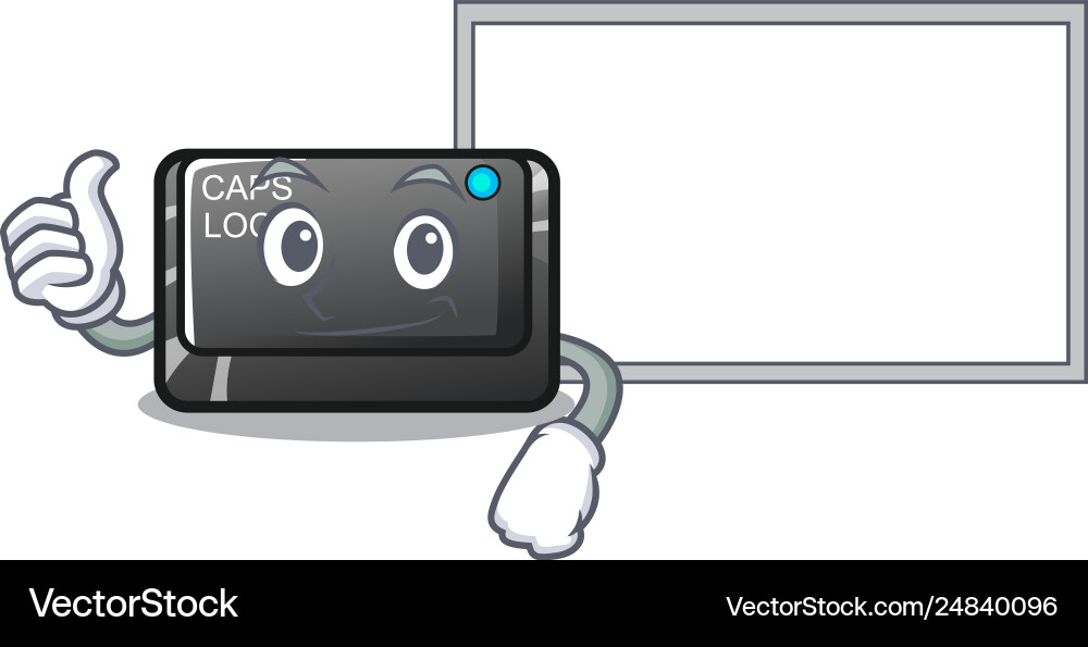 Thumbs up with board capslock button on a computer vector image