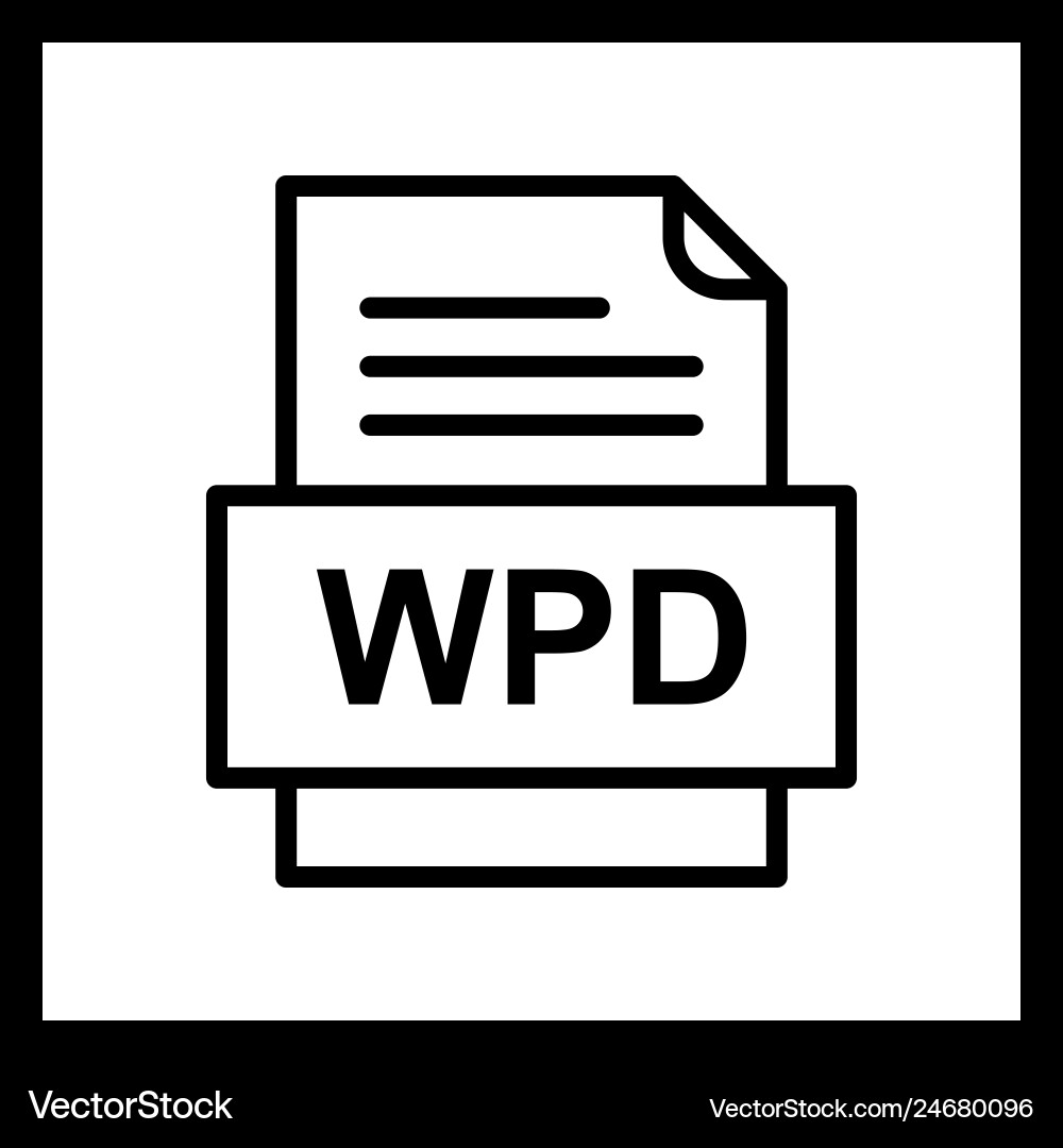Wpd file document icon Vector Image