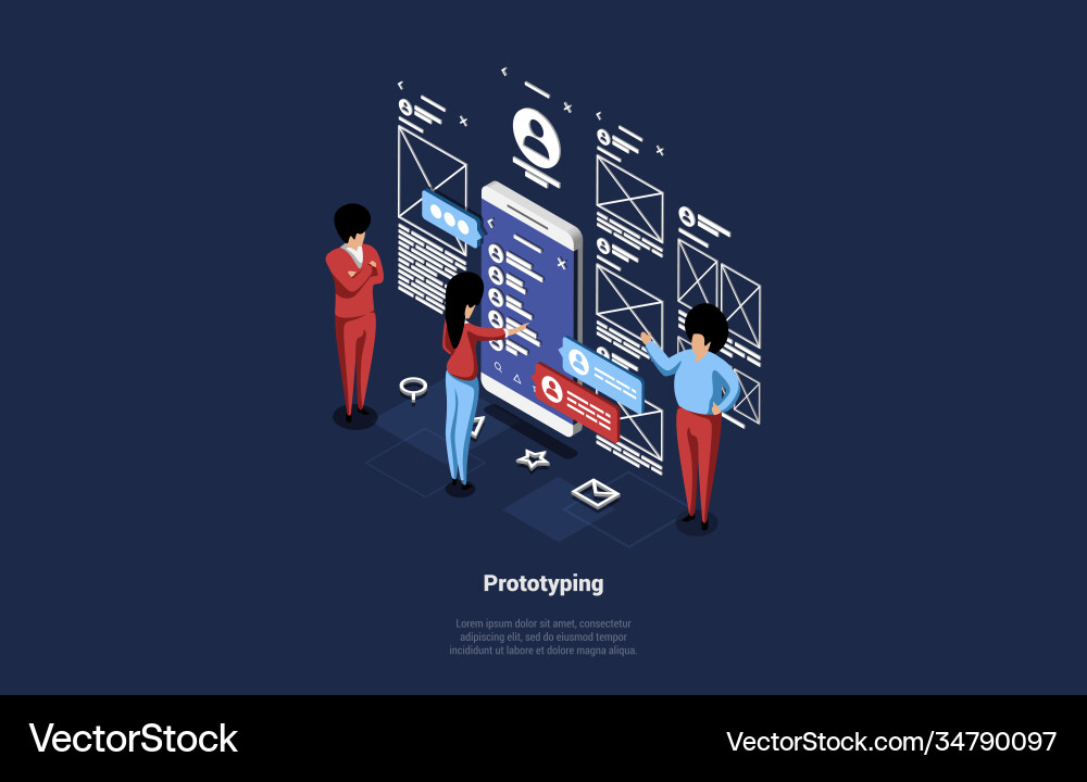 3d art of mobile application development 3d art of mobile application development vector image