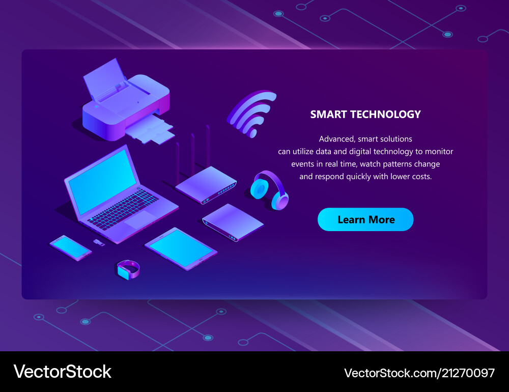 3d isometric ultraviolet web page template Vector Image