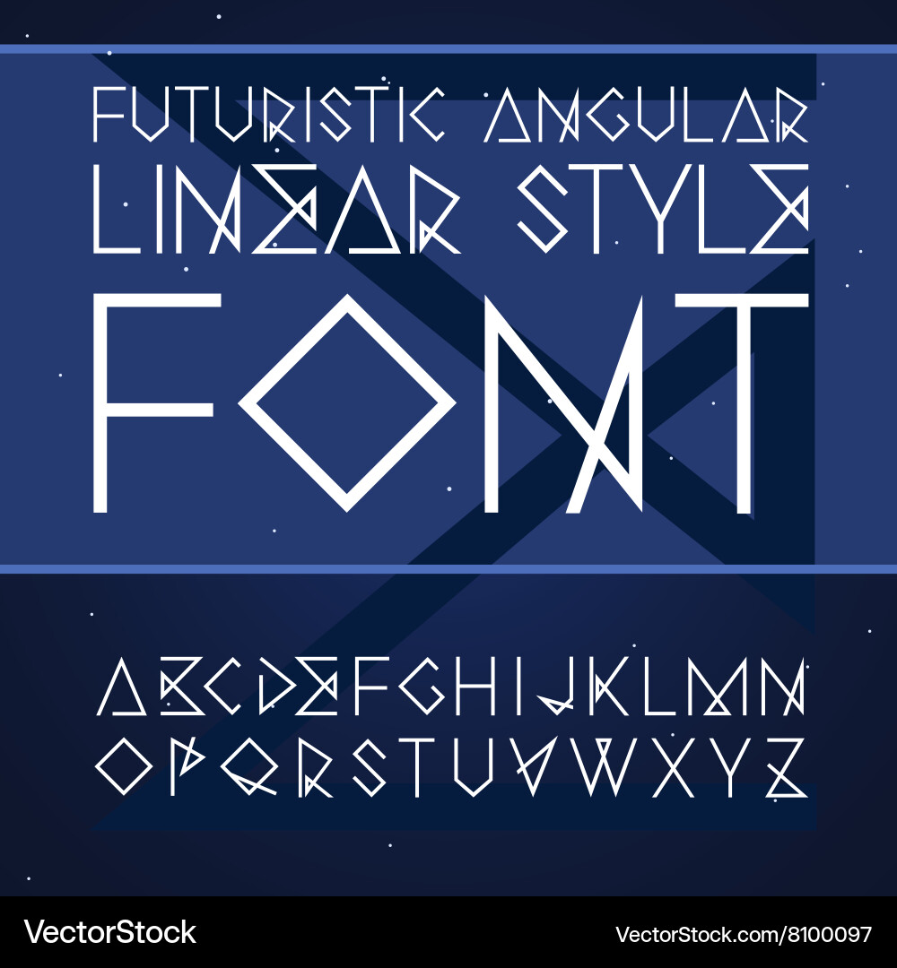 Angular Linear Font - Futuristic Style vektorbild