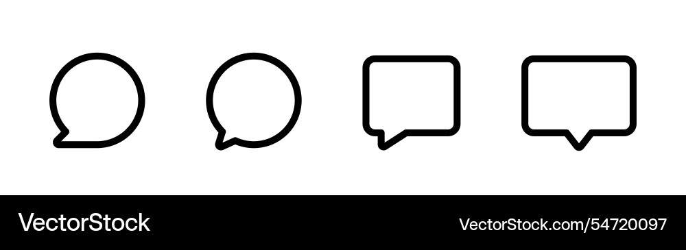 Chat line icon message set speech bubble vector image