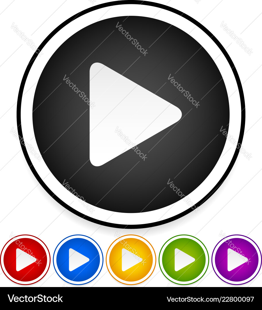 Circular play buttons in different colors Circular play buttons in different colors vector image