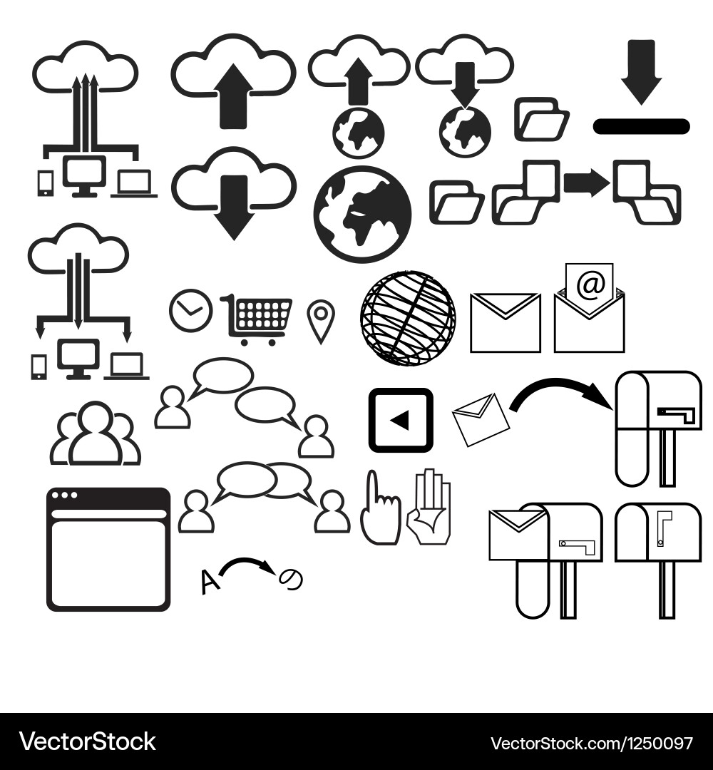 Computer networking ui set Vector Image