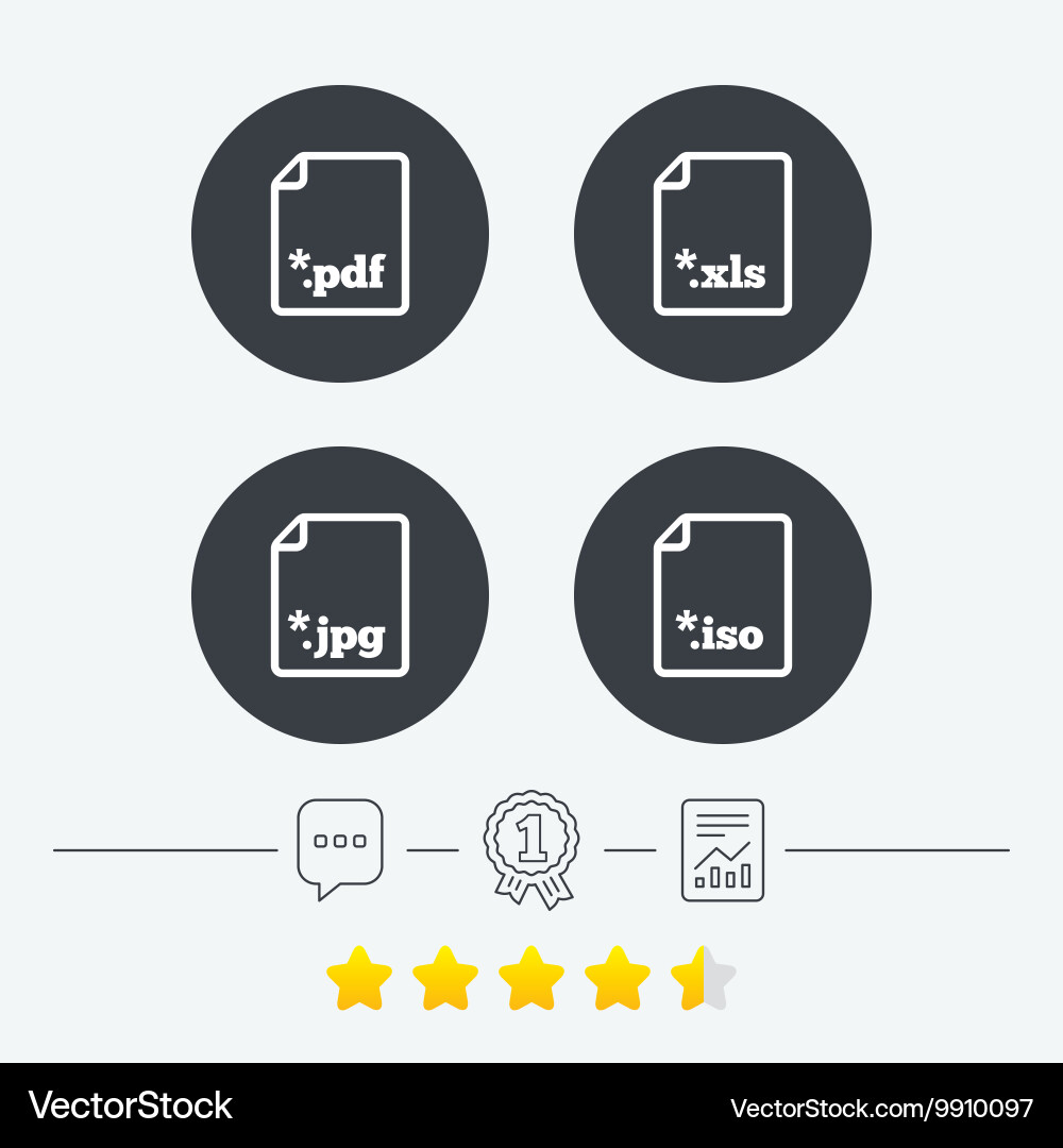 Document signs file extensions symbols Vector Image