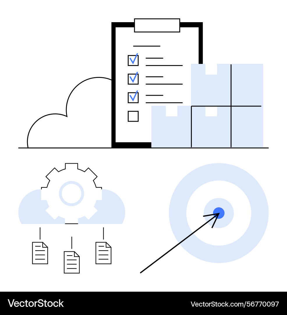 Efficient workflow with checklist cloud data Efficient workflow with checklist cloud data Vector Image