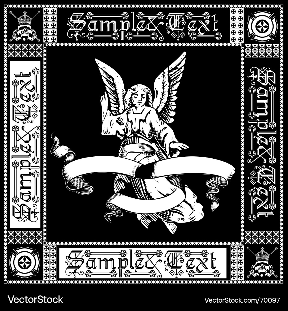 Gekrönter Totenkopf mit Angel Wings Vektorbild