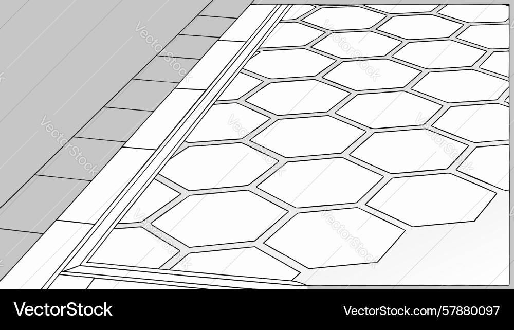 Isometric hexagonal floor tiles geometric pattern vector image