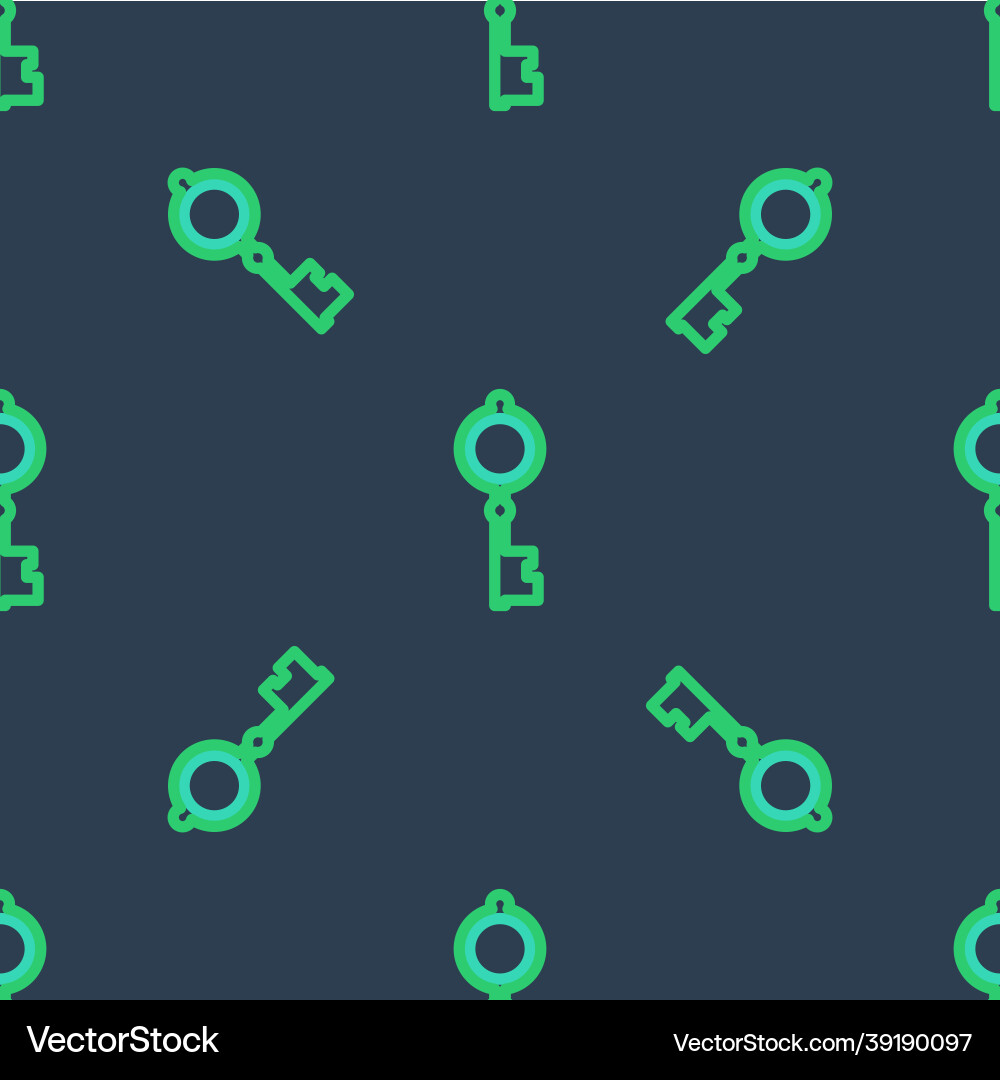 Line old key icon isolated seamless pattern Line old key icon isolated seamless pattern vector image