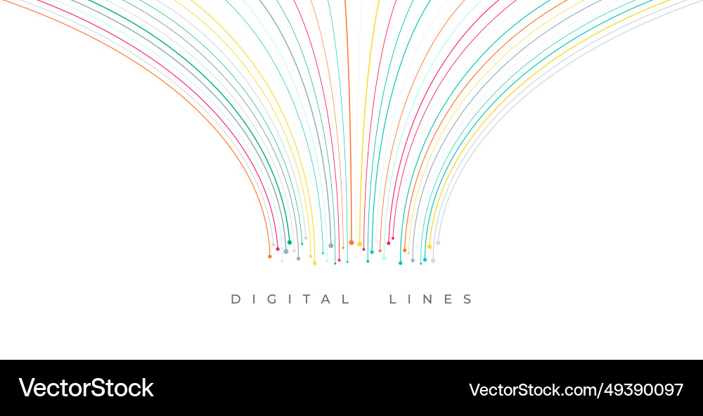 Modern colorful digital network lines backdrop vector image