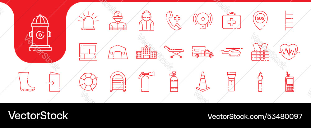 Rescue lines icon set collection design Vector Image