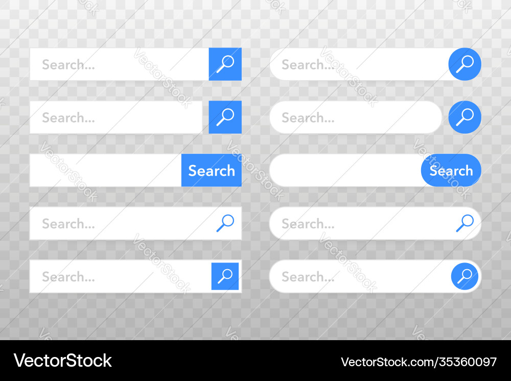 Search bar element design set Search bar element design set vector image