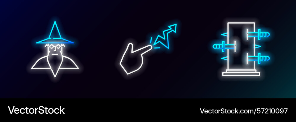 Set line trunk for magic tricks wizard warlock Vector Image