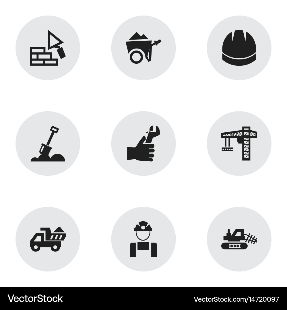 Set of 9 editable structure icons includes Vector Image