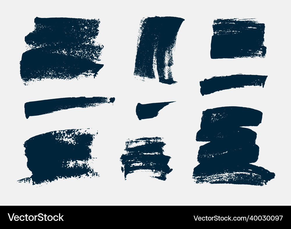 Set of hand drawn paint brush strokes and stains Set of hand drawn paint brush strokes and stains vector image