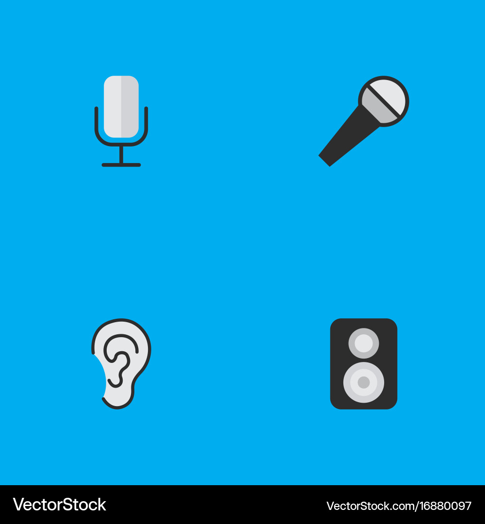 Set of simple sound icons vector image