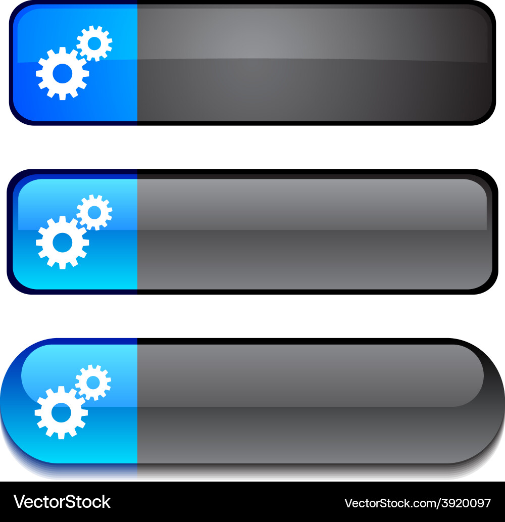Settings button set Vector Image