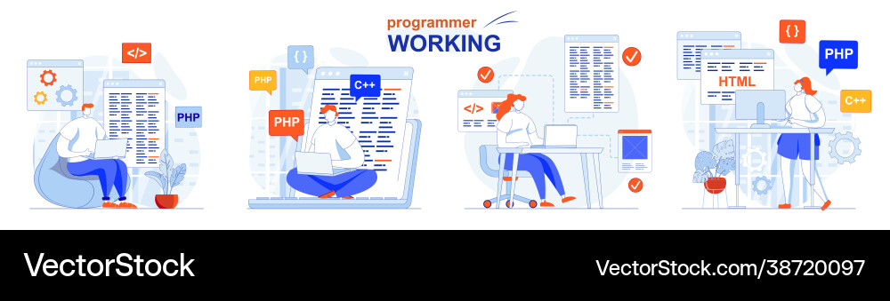 Software Development Team Concept vector image