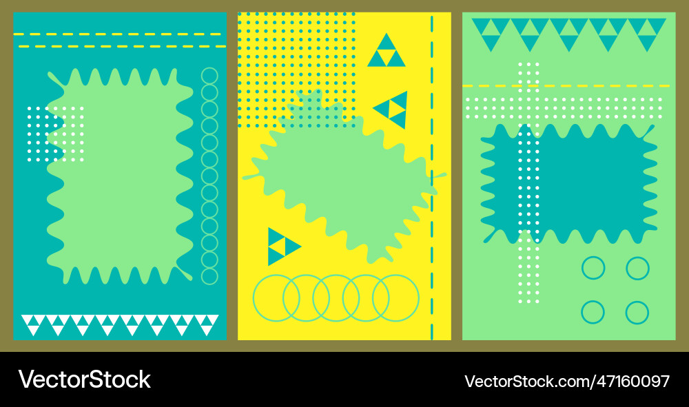 Three templates for text with a geometric pattern Three templates for text with a geometric pattern vector image