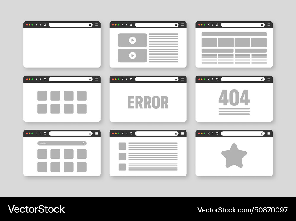 Web-Browser-Fensterseiten-Layout mit toolbar Web-Browser-Fensterseiten-Layout mit toolbar vektorbild