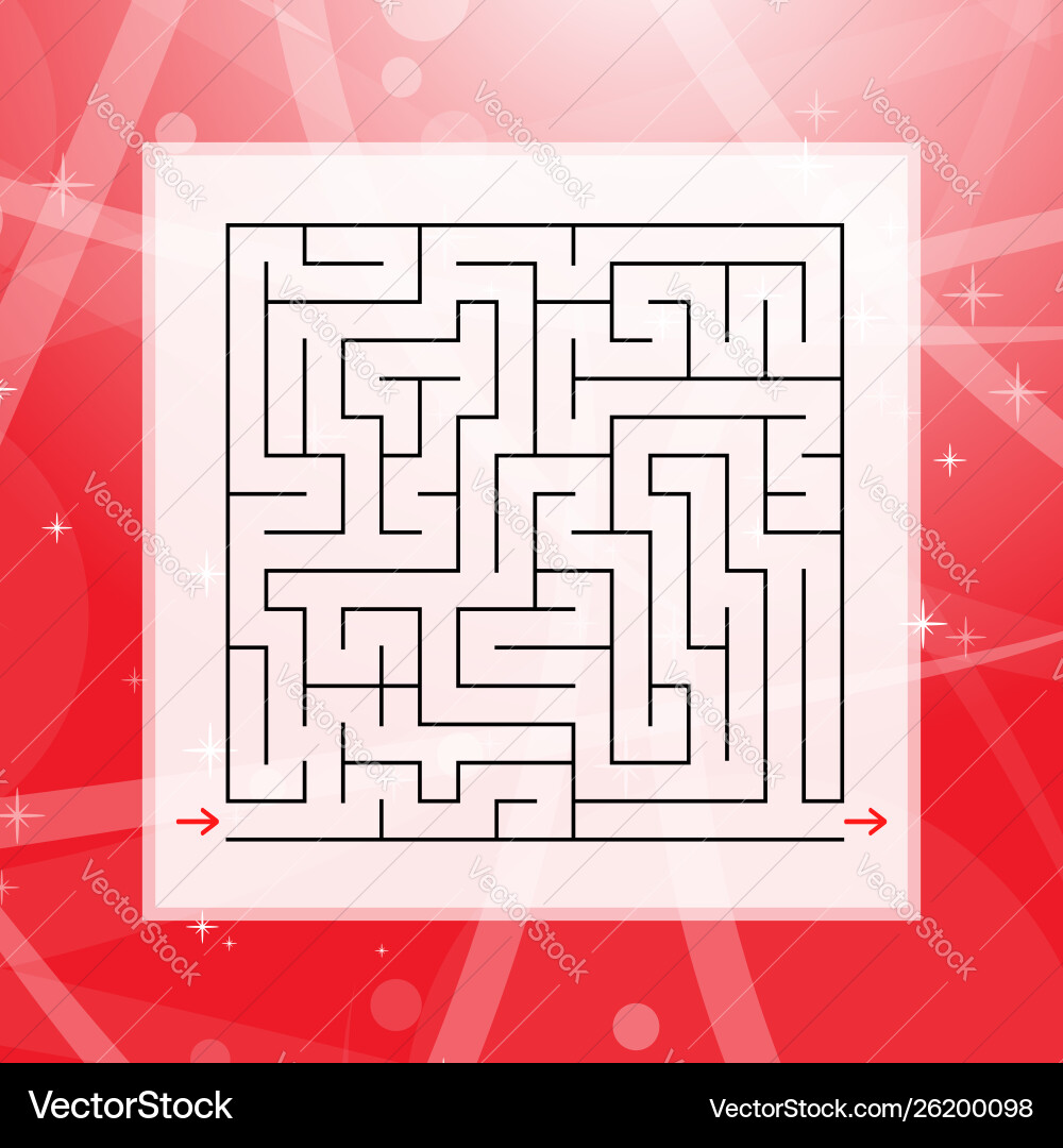 A square labyrinth an interesting and useful game Vector Image