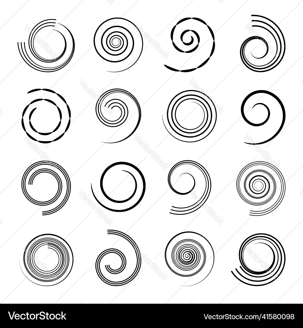 Abstract Spiral Motion Elements Vector Image