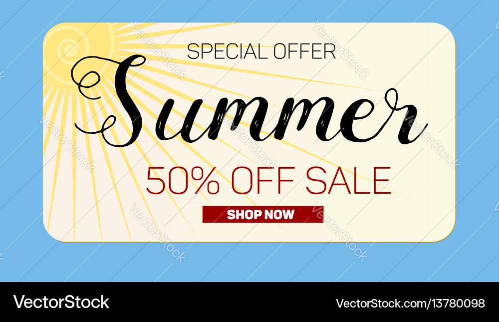 Advertising banner sales with typography summer Advertising banner sales with typography summer vector image