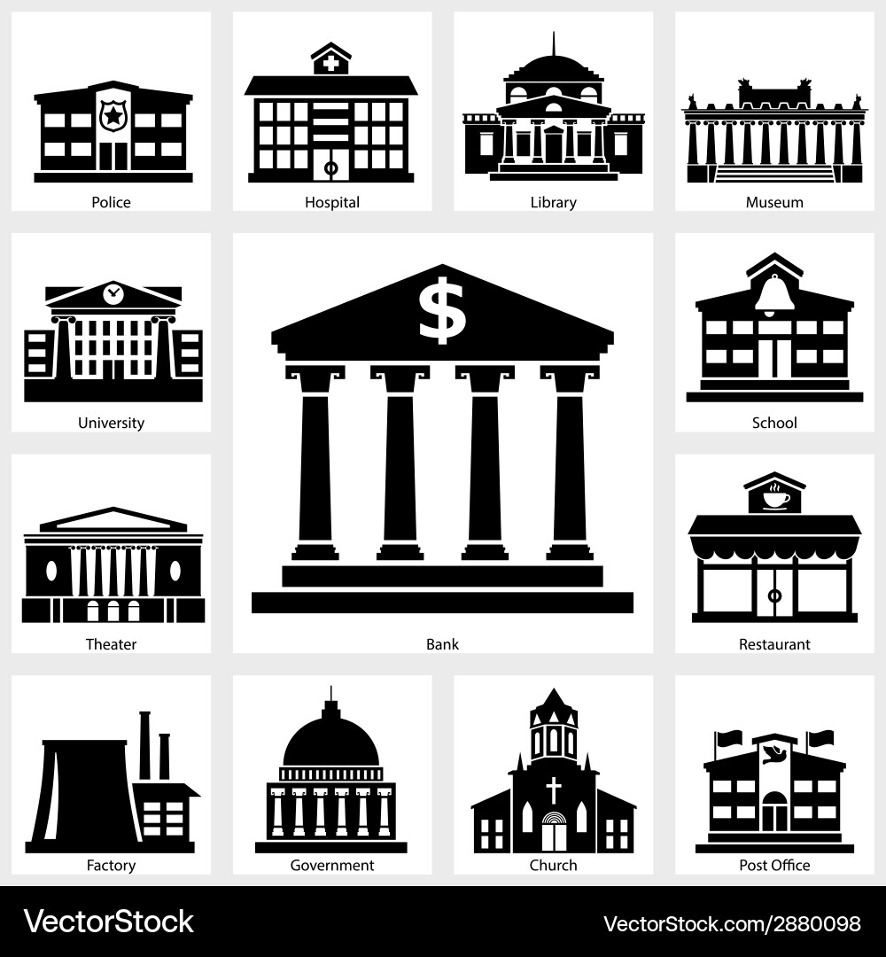 Building Icon Set - Architecture vector image