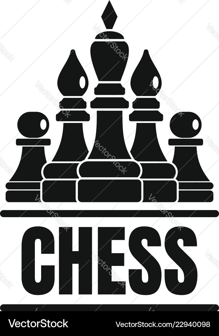 Chess game logo simple style Chess game logo simple style vector image