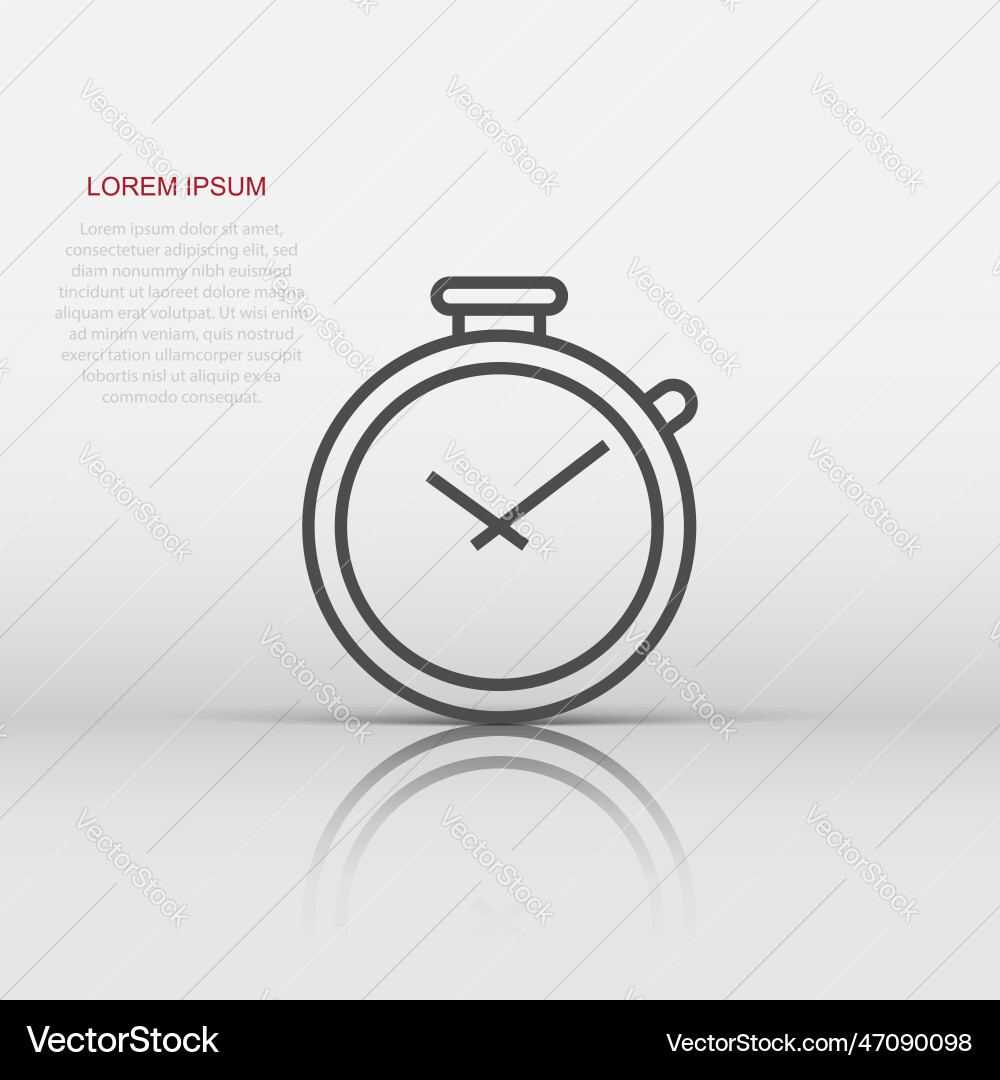 Clock timer icon in flat style time alarm vector image