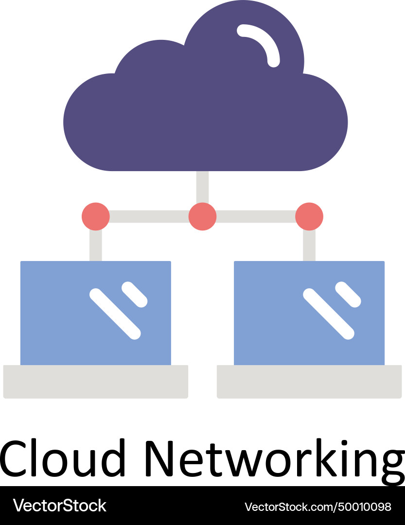 Cloud networking flat icon style vector image