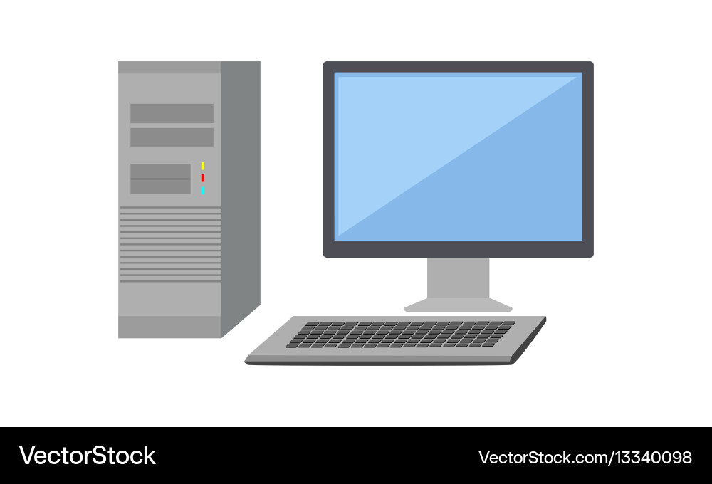 Computer Monitor and System Unit vector image
