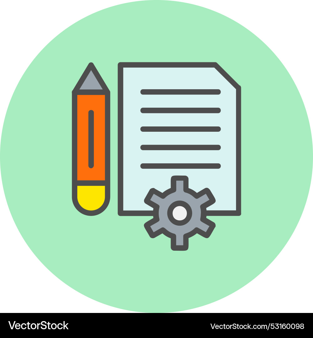 Contract line filled circle icon vector image