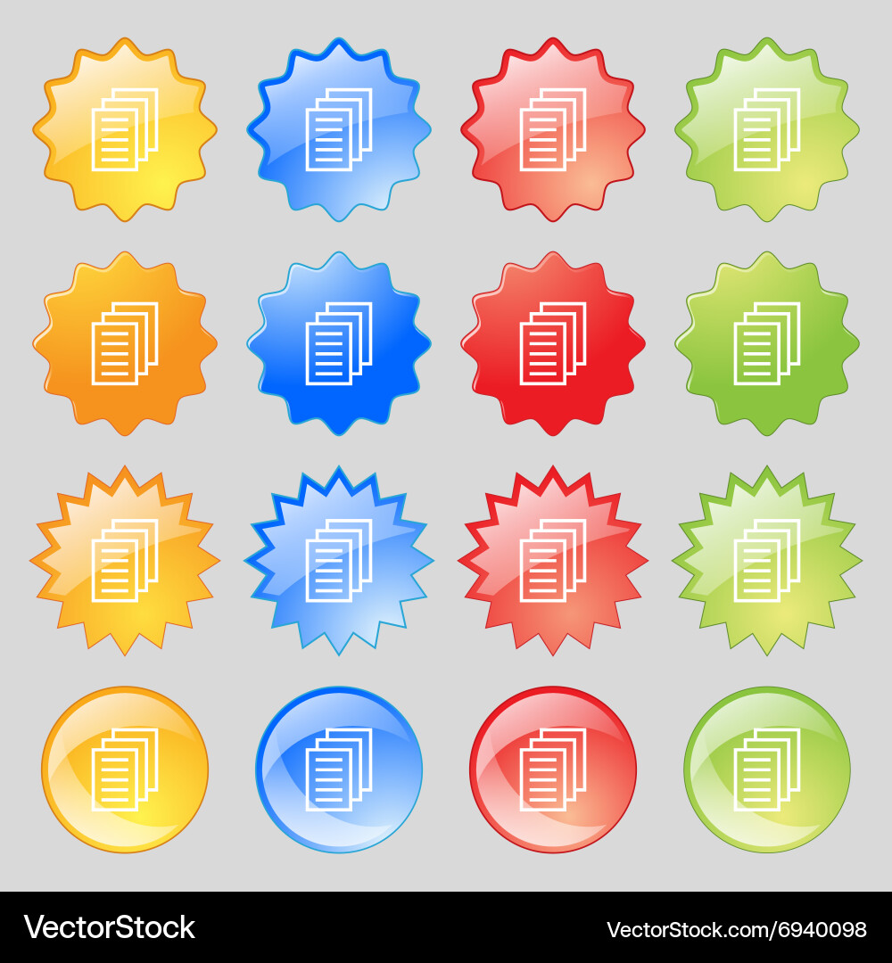 Copy file duplicate document icon sign big set vector image