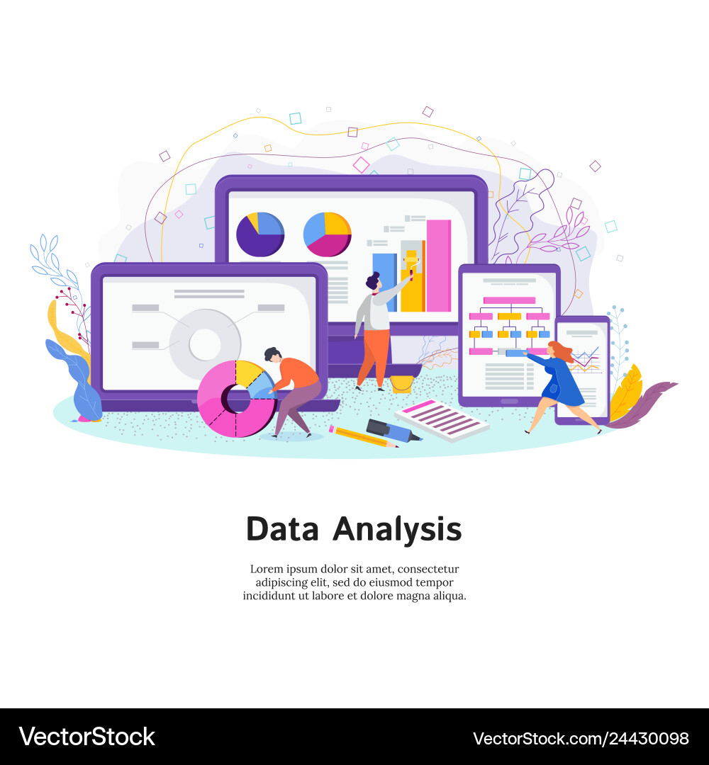 Data analysis software for mobile devices Vector Image