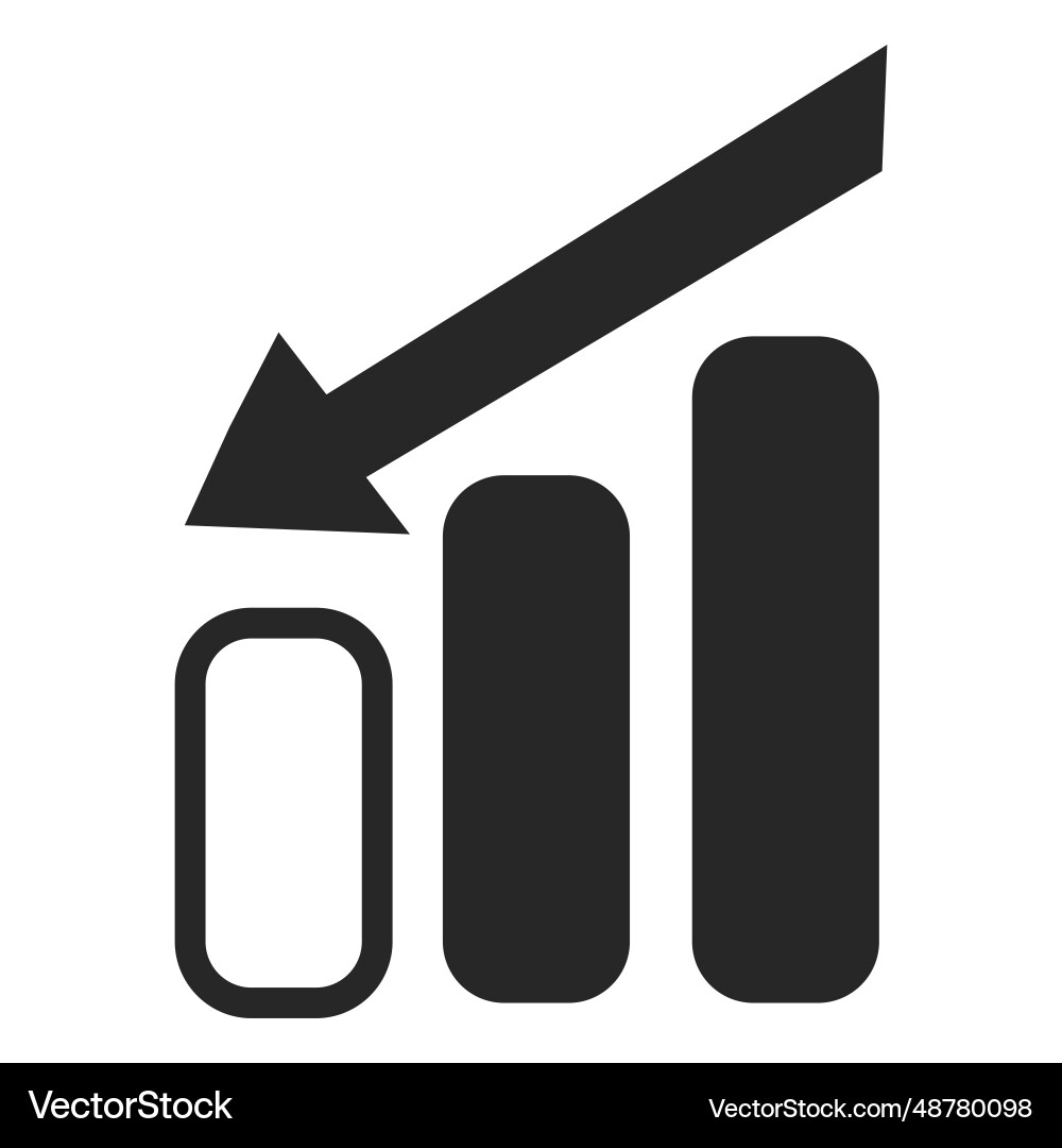Decreasing bar graph Decreasing bar graph vector image