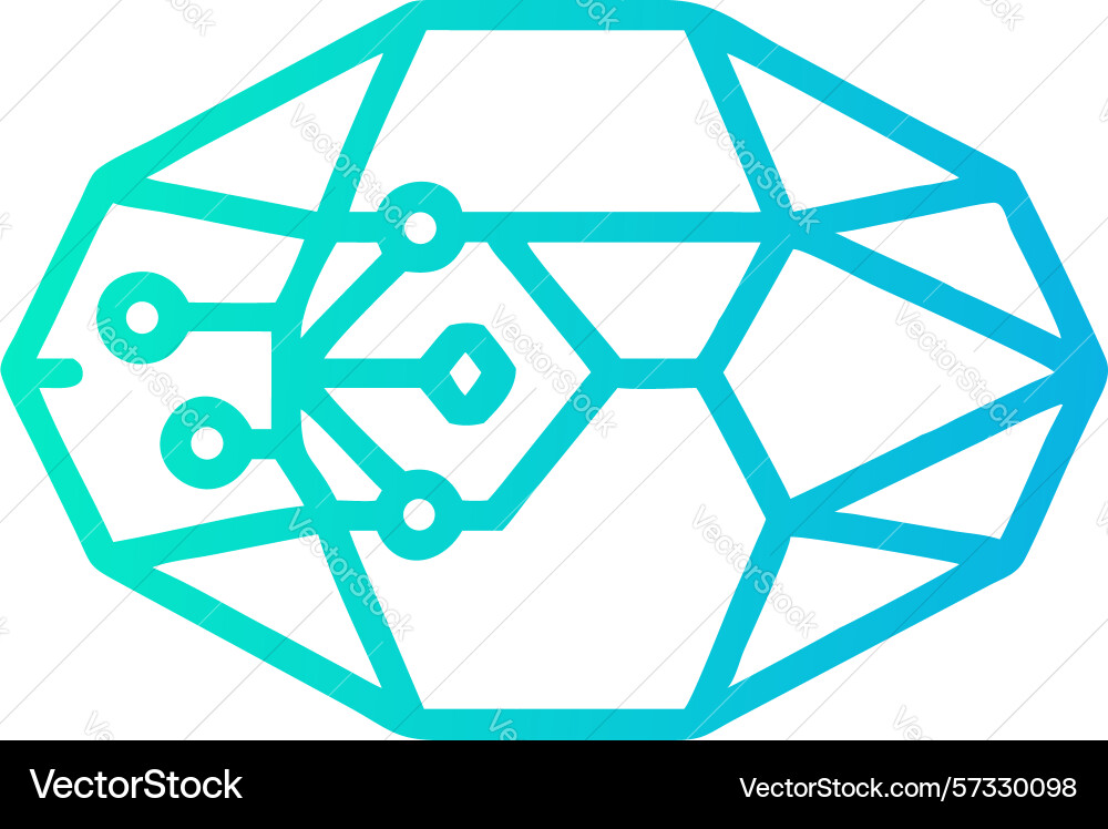Digital brain network artificial intelligence vector image