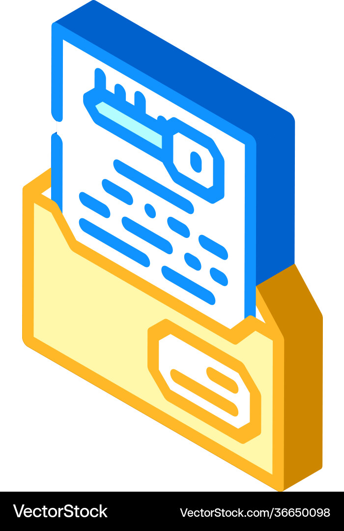 Digital encryption key isometric icon Digital encryption key isometric icon vector image