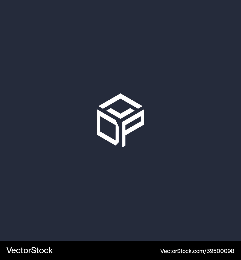 Dp initial hexagon logo design Vector Image