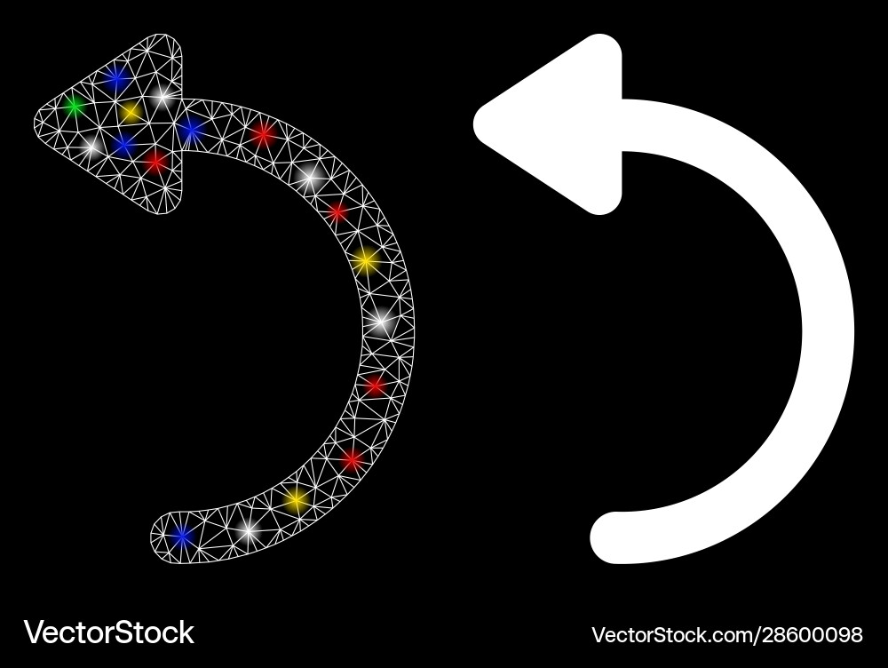 Flare mesh network rotate ccw icon with Flare mesh network rotate ccw icon with vector image