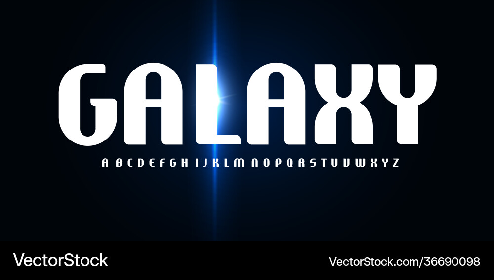 Glowing Galaxy Font - Minimal Rounded Vector Image