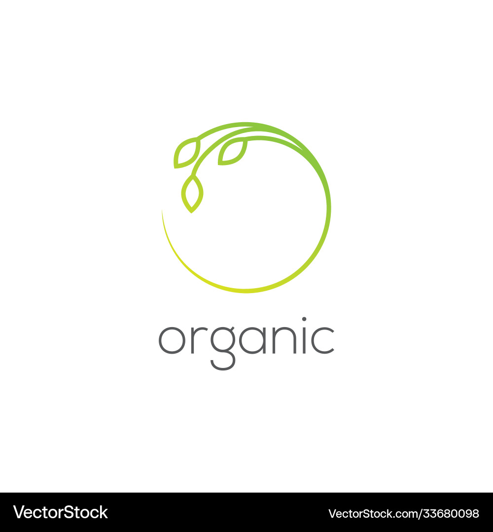 Green Leaf Circle Logo Royalty Free Vector Image